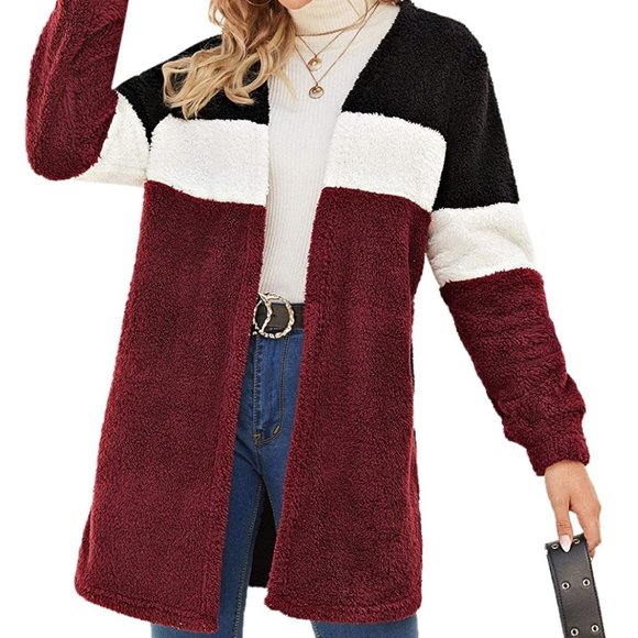 NWT On-Trend Lightweight Teddy Fuzzy Duster Coat - Picture 2 of 4